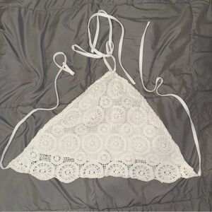 Stella Laguna Beach White Crochet Crop Top